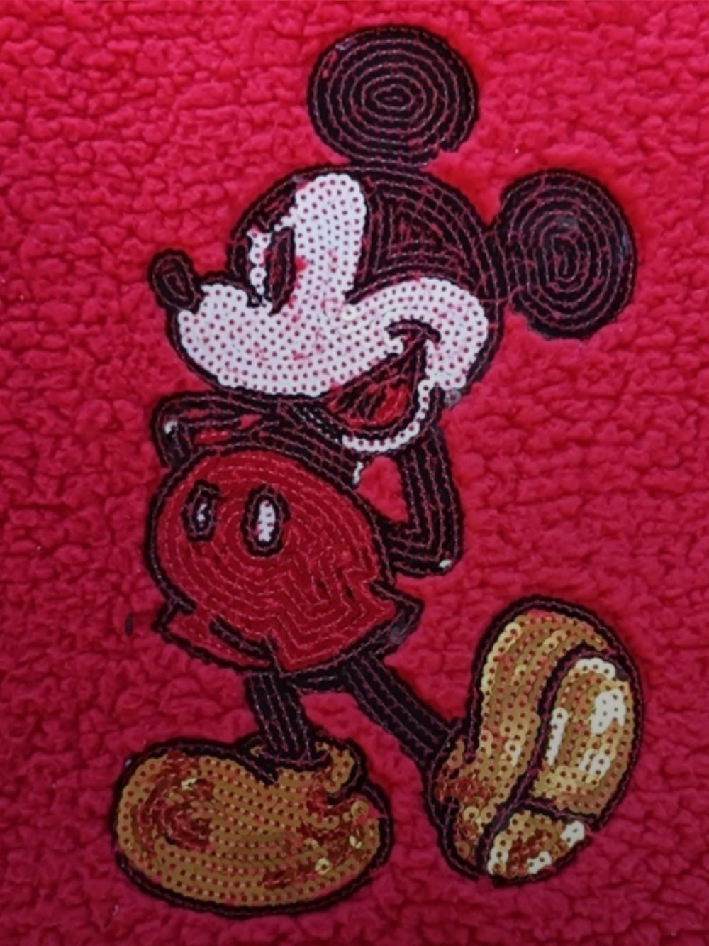 Disney Mickey Mouse Red Sherpa Pullover Sweater - Picture 7 of 7